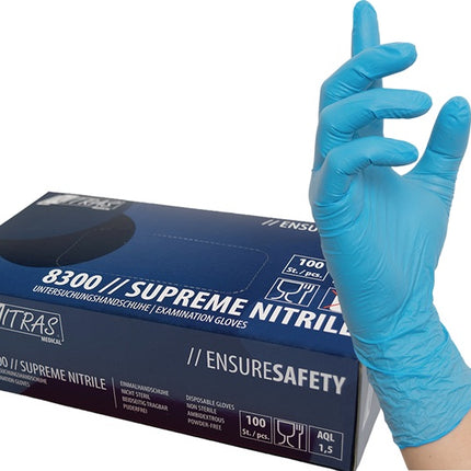 NITRAS Einweghandschuhe SUPREME NITRILE Größe L blau ( 8000236474 )