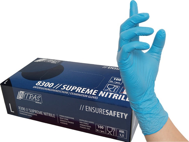 NITRAS disposable gloves SUPREME NITRILE size XL blue ( 8000236477 )