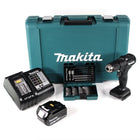 Makita DHP 483 SM1B Akku Schlagbohrschrauber 18 V 40Nm schwarz im Koffer + 1x 4,0Ah Akku + Ladegerät + 38 tlg. Bit-Bohrer Set - Toolbrothers