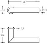 Juego de rosetas HEWI 162PBM02.230 poliamida 90m (8000482657)