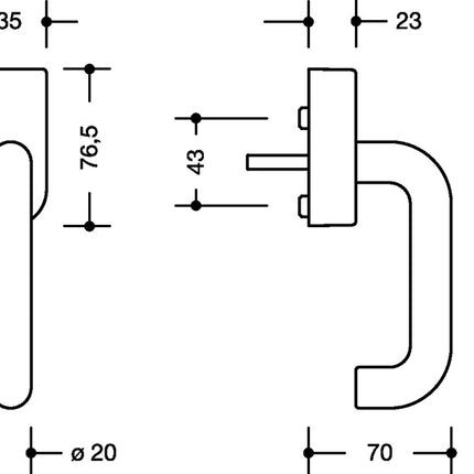 Manilla para ventana HEWI 111PBFGA poliamida 92 gris antracita mate (8000590157)