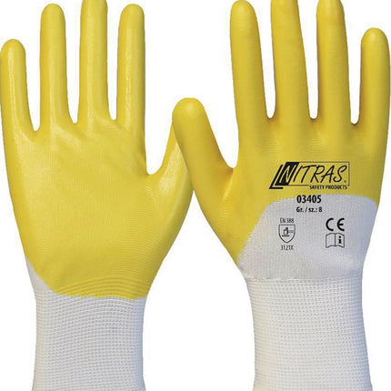 Gants NITRAS 03405 taille 8 blanc/jaune ( 8000636642 )