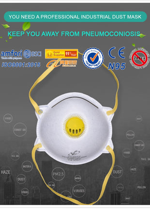 Feinstaubmaske VIC821V FFP2 ( 10 Stück ) mit Ventil ergonomisch geformt - Staubmaske Atemschutz Atemschutzmaske - Toolbrothers