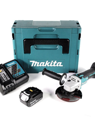 Makita DGA 511 RM1J Akku Winkelschleifer 18 V 125mm Brushless + 1x Akku 4,0Ah + Ladegerät + Makpac - Toolbrothers