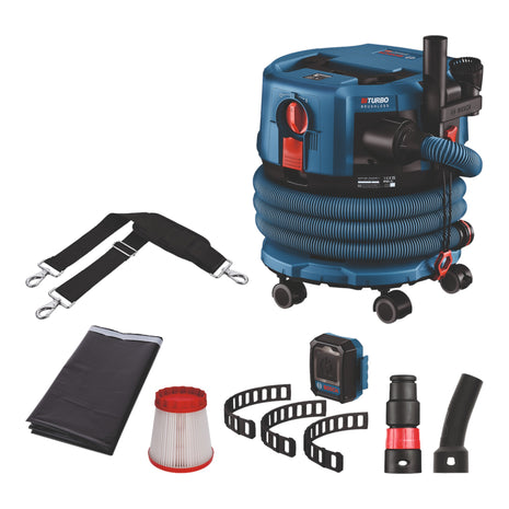 Bosch GAS 18V-12 MC Aspirador inalámbrico profesional BITURBO Brushless (06019K2000) + accesorios - sin batería, sin cargador