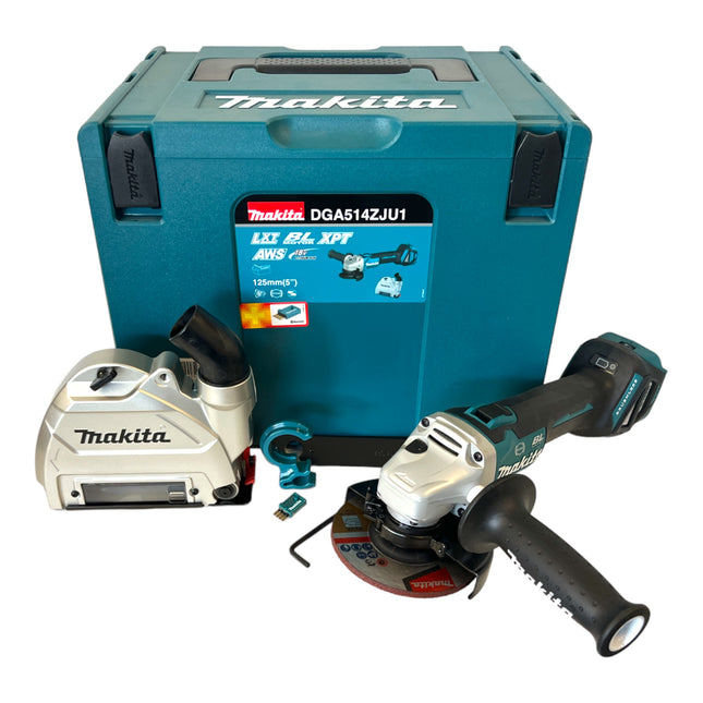 Makita DGA 514 ZJU1 Smerigliatrice angolare a batteria 18 V 125 mm brushless + Makpac - senza batteria, senza caricabatterie