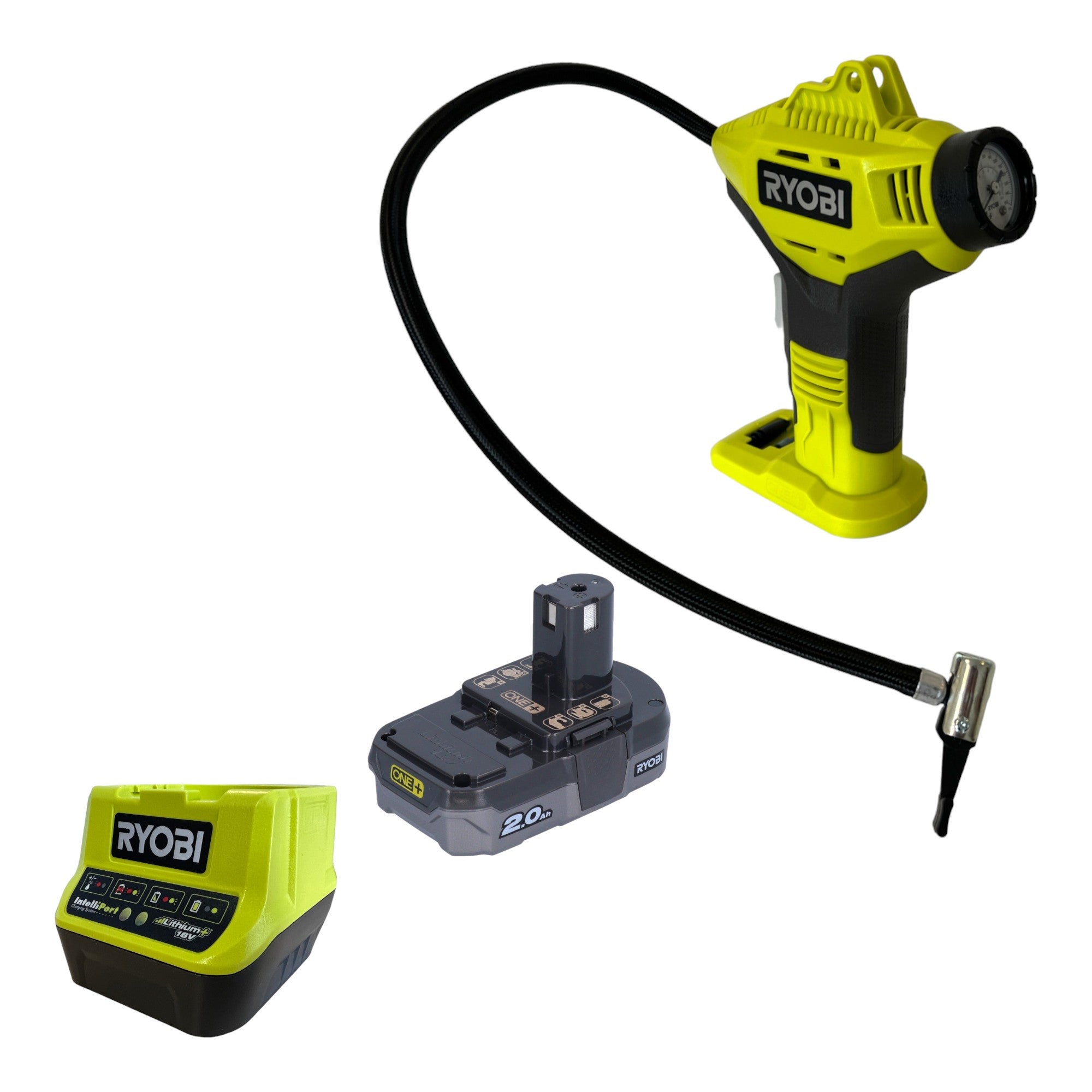 RYOBI R18PI 120GJ Akku Handkompressor 18 V 10 3 bar 5133005325 1x Akku 2 0 Ah Ladegeraet 0 - toolbrothers