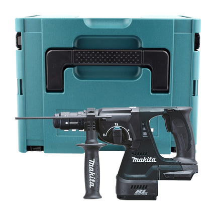 Makita DHR 243 M1J B martillo combinado a batería 18 V 2.0 J SDS-Plus negro + 1x batería 4.0 Ah + portabrocas de cambio rápido + Makpac - sin cargador