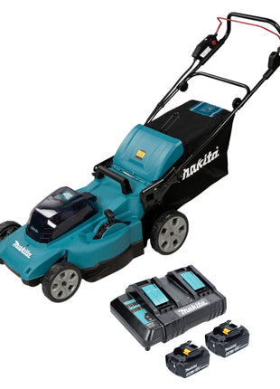 Cortacésped a batería Makita DLM 480 CM2 36 V (2x 18 V) 48 cm 62 l + 2x batería 4,0 Ah + cargador