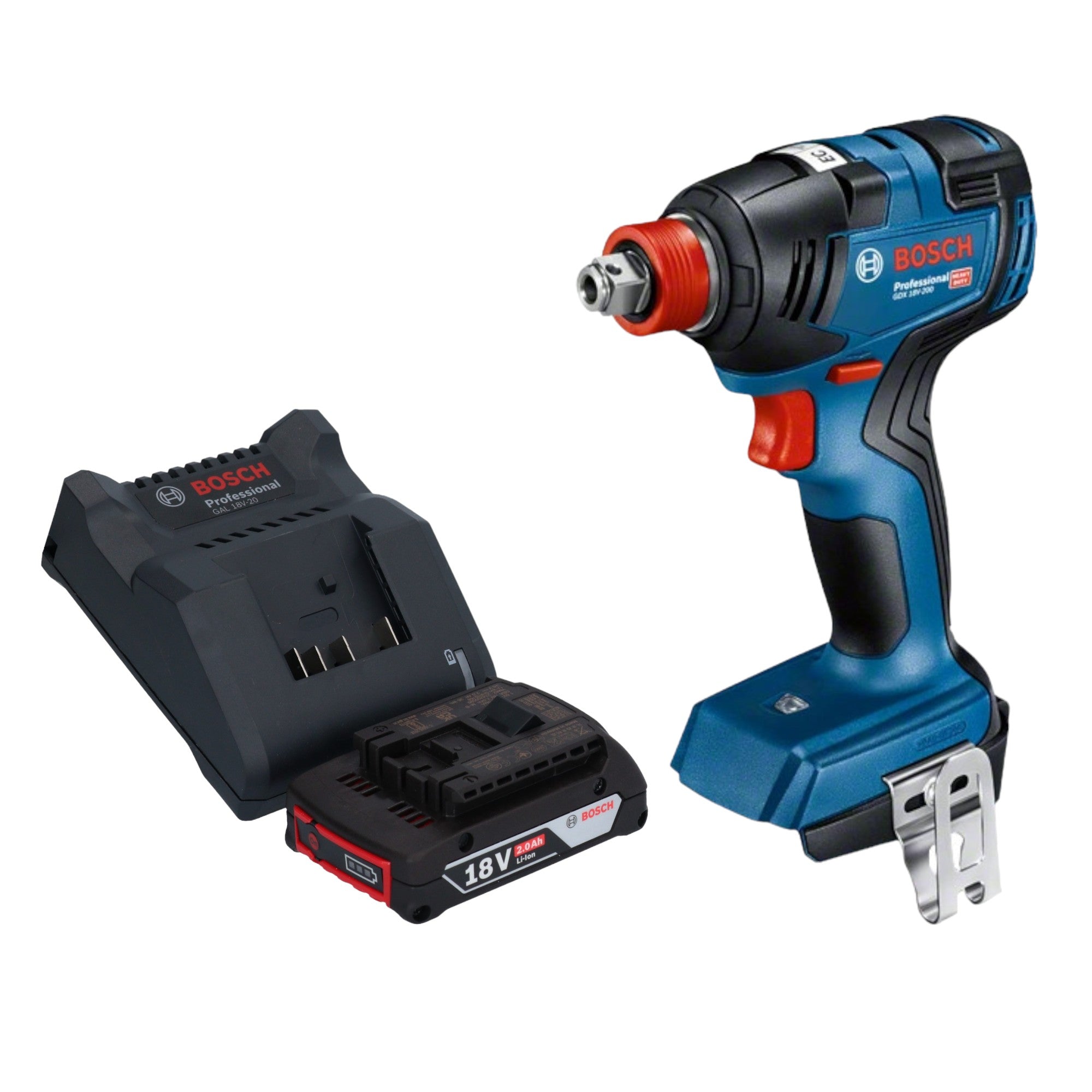 Bosch GDX 18V 200 Professional Akku Drehschlagschrauber 18 V 200 Nm Brushless 1x Akku 2 0 Ah Ladegeraet 0 - toolbrothers