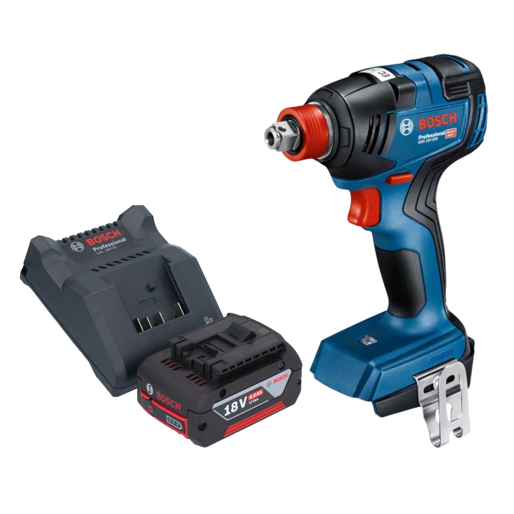 Bosch GDX 18V 200 Professional Akku Drehschlagschrauber 18 V 200 Nm Brushless 1x Akku 4 0 Ah Ladegeraet 0 - toolbrothers