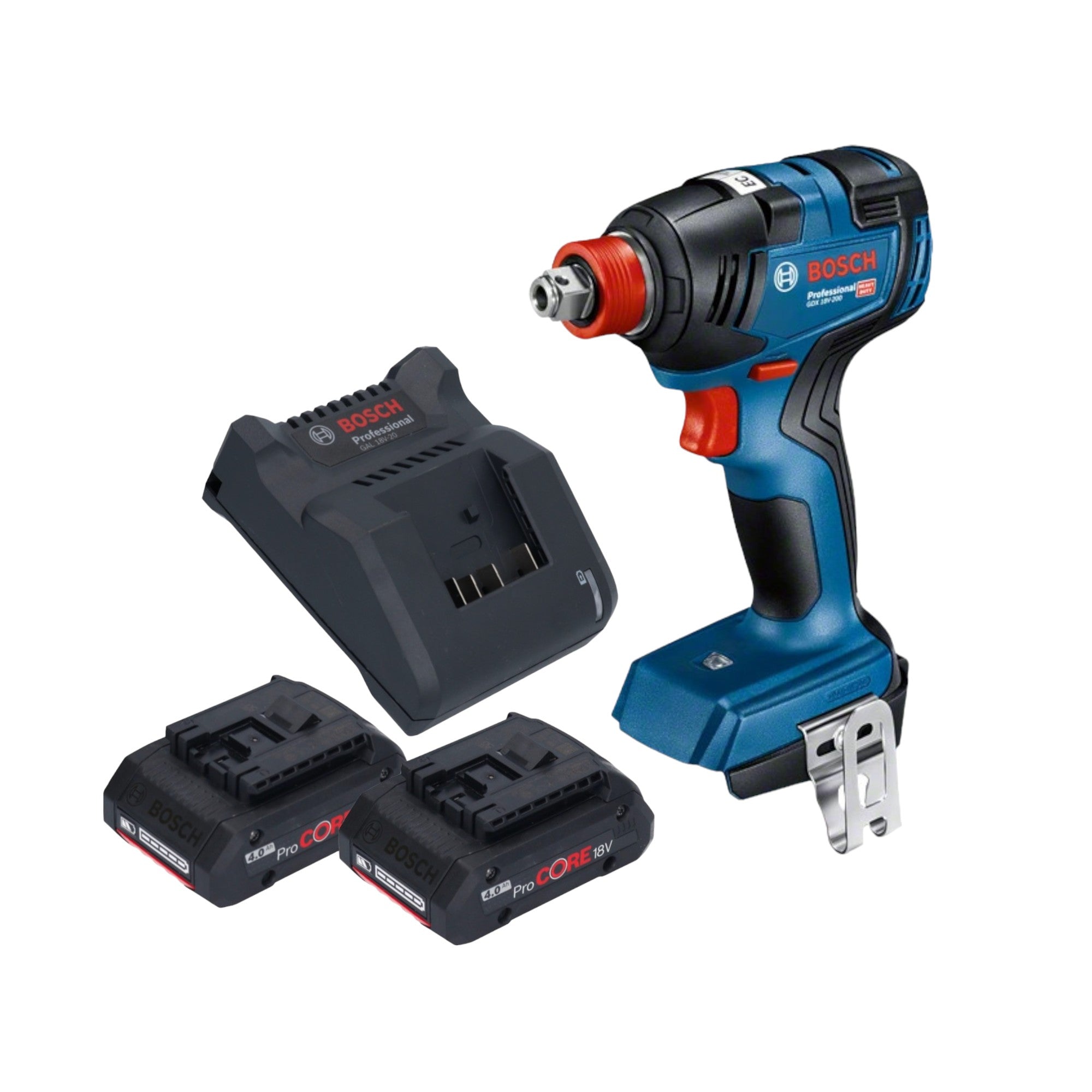 Bosch GDX 18V 200 Professional Akku Drehschlagschrauber 18 V 200 Nm Brushless 2x ProCORE Akku 4 0 Ah Ladegeraet 0 - toolbrothers