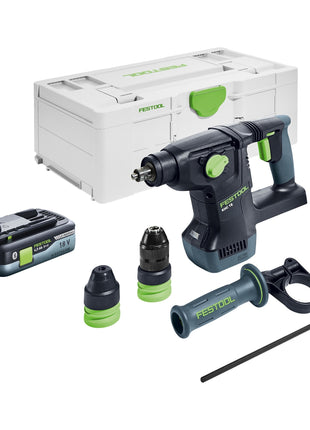 Festool KHC 18 EB-Basic martillo combinado a batería 18 V 2,6 J SDS-Plus sin escobillas + 1x batería 4,0 Ah + Systainer - sin cargador