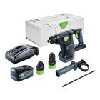 Martillo combinado sin cable Festool KHC 18 EB-Basic 18 V 2,6 J SDS-Plus Brushless + 1x batería recargable 5,0 Ah + cargador + systainer