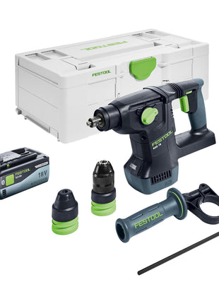 Festool KHC 18 EB-Basic martillo combinado a batería 18 V 2,6 J SDS-Plus sin escobillas + 1x batería 8,0 Ah + Systainer - sin cargador