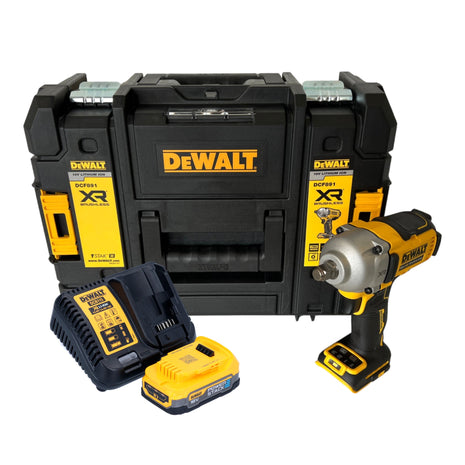 Avvitatore a impulsi a batteria DeWalt DCF 891 E1T 18 V 1084 Nm 1/2" senza spazzole + 1x batteria Powerstack 1,7 Ah + caricabatteria + TSTAK