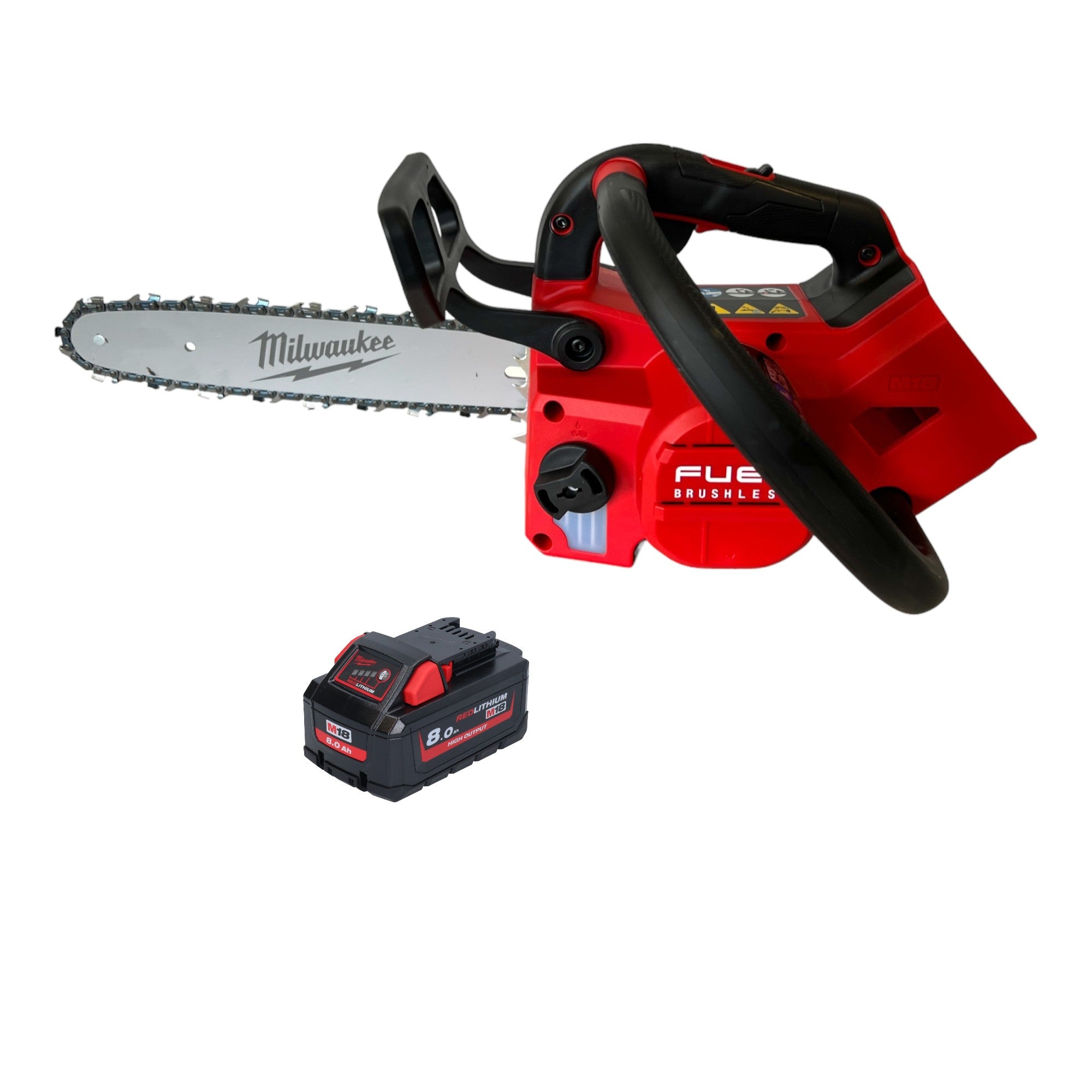 Milwaukee M18 FTHCHS30 801 Akku Einhand Kettensaege 18 V 30 cm 1x Akku 8 0 Ah ohne Ladegeraet 0 - toolbrothers