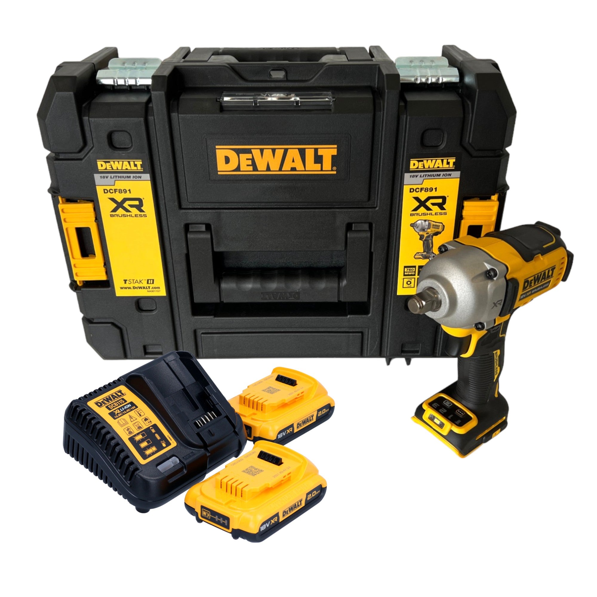 DeWalt DCF 891 D2T Akku Schlagschrauber 18 V 1084 Nm 1 2 Brushless 2x Akku 2 0 Ah Ladegeraet TSTAK  0 - toolbrothers