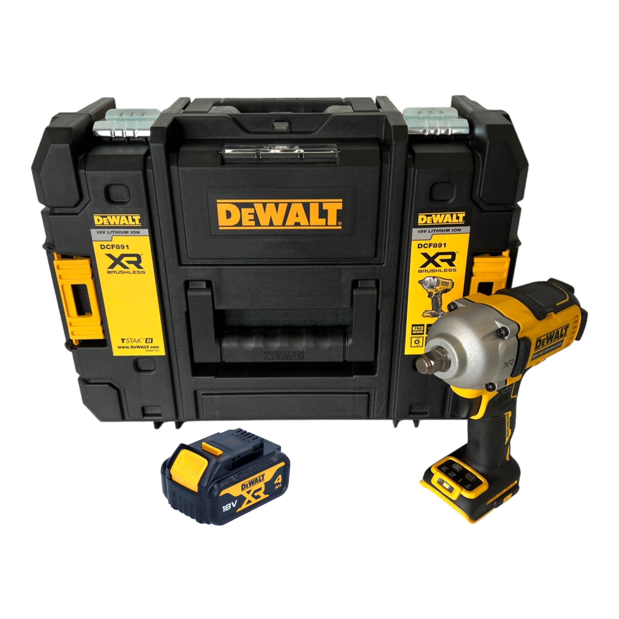 DeWalt DCF 891 NT Akku Schlagschrauber 18 V 1084 Nm 1 2 Brushless 1x Akku 4 0 Ah TSTAK ohne Ladegeraet 0 - toolbrothers