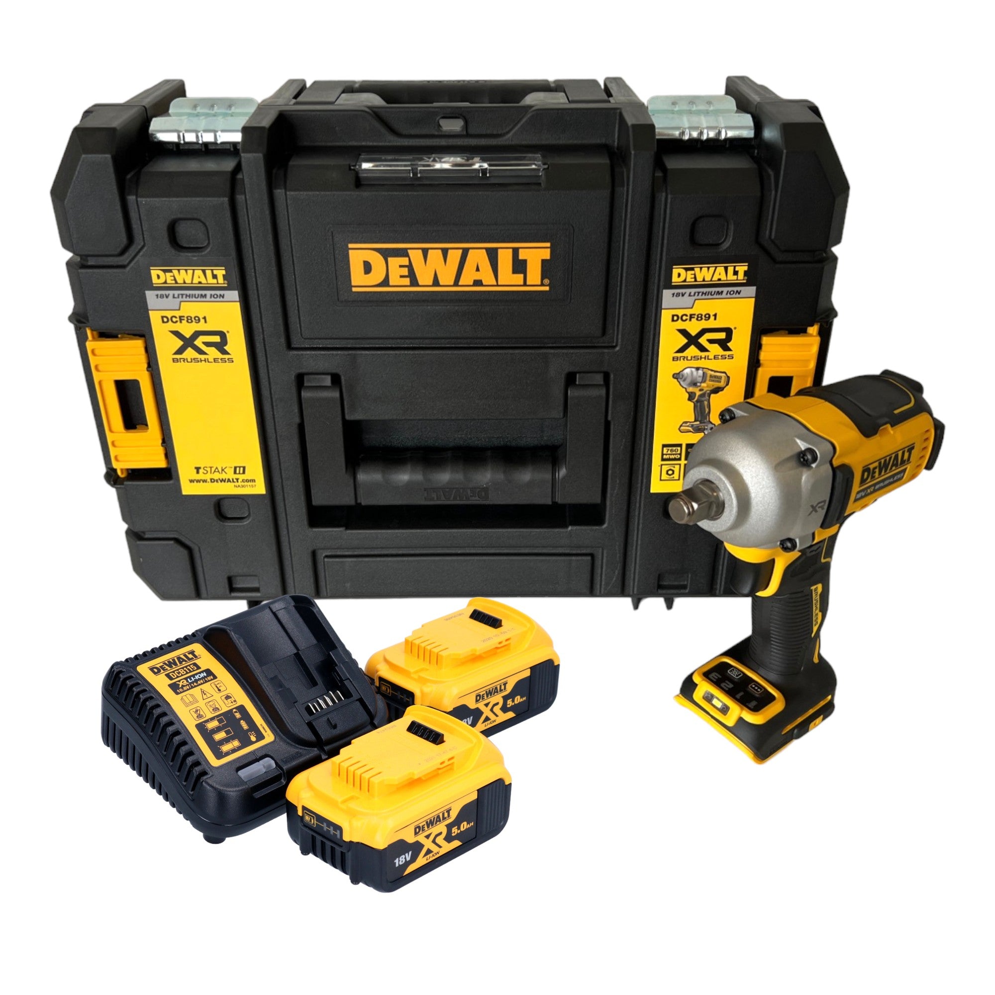 DeWalt DCF 891 P2T Akku Schlagschrauber 18 V 1084 Nm 1 2 Brushless 2x Akku 5 0 Ah Ladegeraet TSTAK  0 - toolbrothers