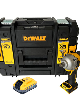 Akumulatorowy klucz udarowy DeWalt DCF 891 NT 18 V 1084 Nm 1/2" bezszczotkowy + 1x akumulator Powerstack 5,0 Ah + TSTAK - bez ładowarki