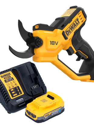 Tijeras de podar a batería DeWalt DCMPP 568 E1 18 V 38 mm + 1x batería Powerstack 1,7 Ah + cargador