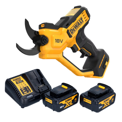 Tijeras de podar a batería DeWalt DCMPP 568 M2 18 V 38 mm + 2x baterías 4,0 Ah + cargador