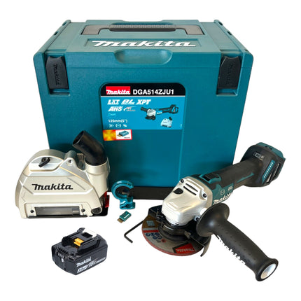 Makita DGA 514 F1JU1 Amoladora angular sin cable 18 V 125 mm sin escobillas + 1x batería recargable 3,0 Ah + Makpac - sin cargador