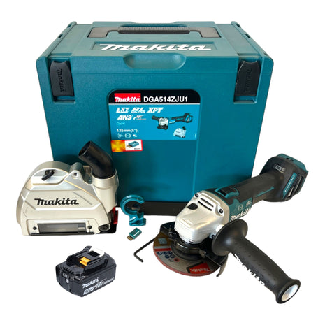 Makita DGA 514 F1JU1 Meuleuse d'angle sans fil 18 V 125 mm Brushless + 1x batterie 3,0 Ah + Makpac - sans chargeur