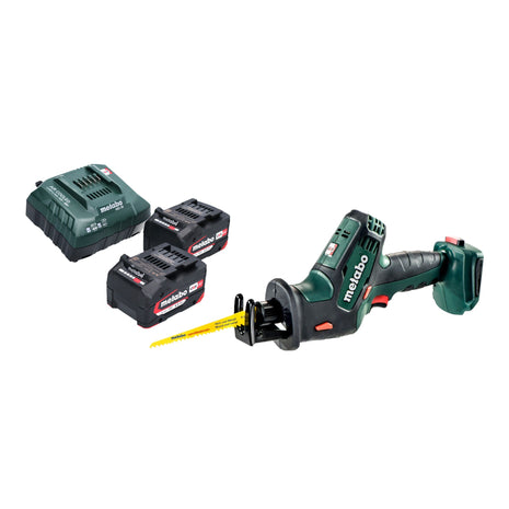 Metabo SSE 18 LTX Compact Akku Reciprosäge Säbelsäge 18 V 13 mm + 2x Akku 4,0 Ah + Ladegerät