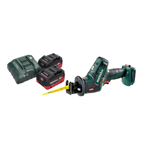 Metabo SSE 18 LTX Sierra de sable a batería compacta 18 V 13 mm + 2 baterías LiHD 5,5 Ah + cargador