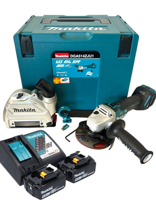 Makita DGA 514 RTJU1 Meuleuse d'angle sans fil 18 V 125 mm Brushless + 2x batterie 5,0 Ah + chargeur + Makpac