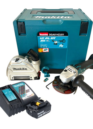 Makita DGA 514 RG1JU1 Meuleuse d'angle sans fil 18 V 125 mm Brushless + 1x batterie 6,0 Ah + chargeur + Makpac