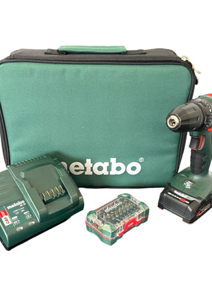 Juego de taladro inalámbrico Metabo BS 18 18 V 48 Nm (602207580) + 1x batería 2,0 Ah + cargador + caja de puntas + bolsa