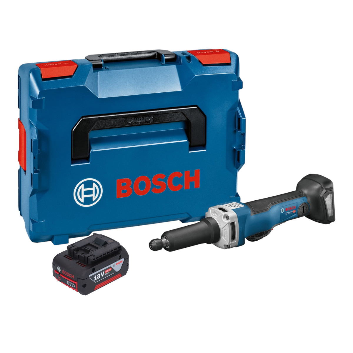 Bosch GGS 18V-23 PLC Amoladora recta profesional a batería 18 V sin escobillas + 1x acumulador 4,0 Ah + L-Boxx - sin cargador