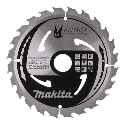 Makita CSMX19024G M-FORCE circular saw blade 190 x 30 x 2.0 mm 24 teeth ( B-32041 ) for wood