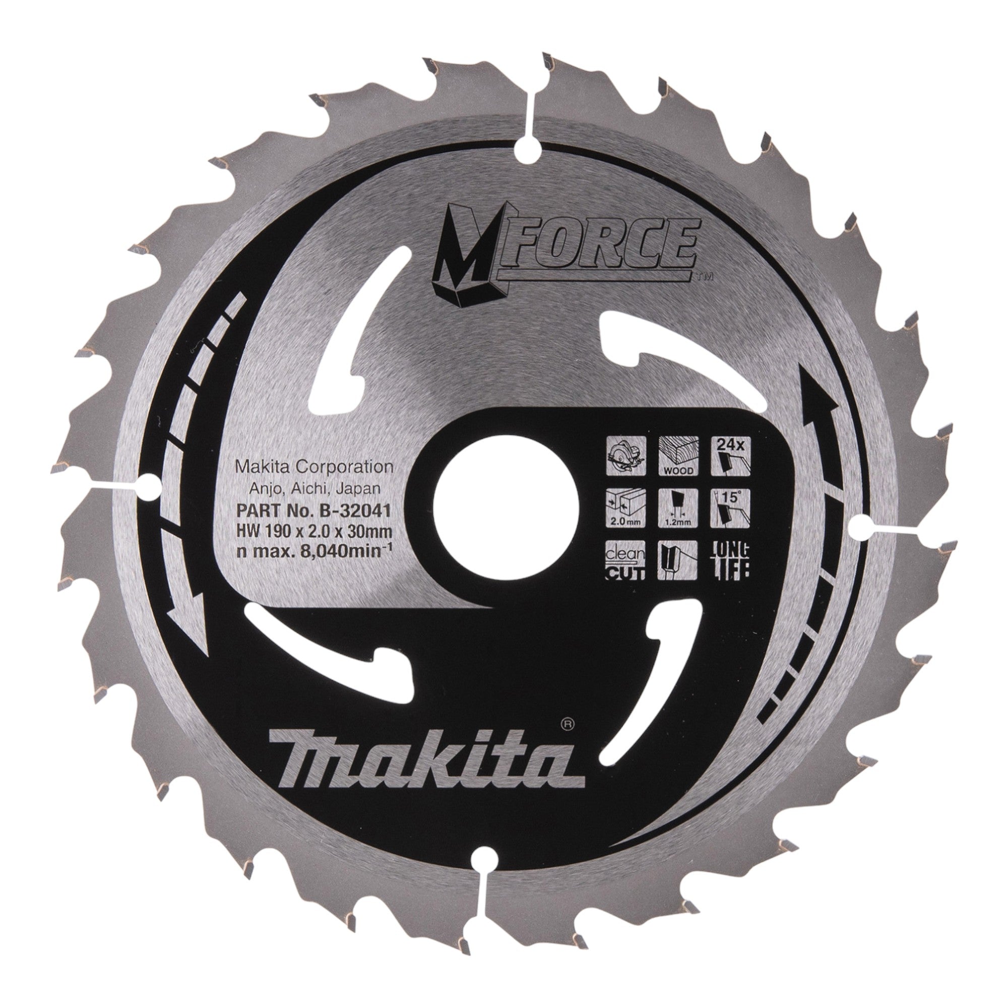 Makita CSMX19024G M FORCE Kreissaegeblatt 190 x 30 x 2 0 mm 24 Zaehne B 32041 fuer Holz 0 - toolbrothers