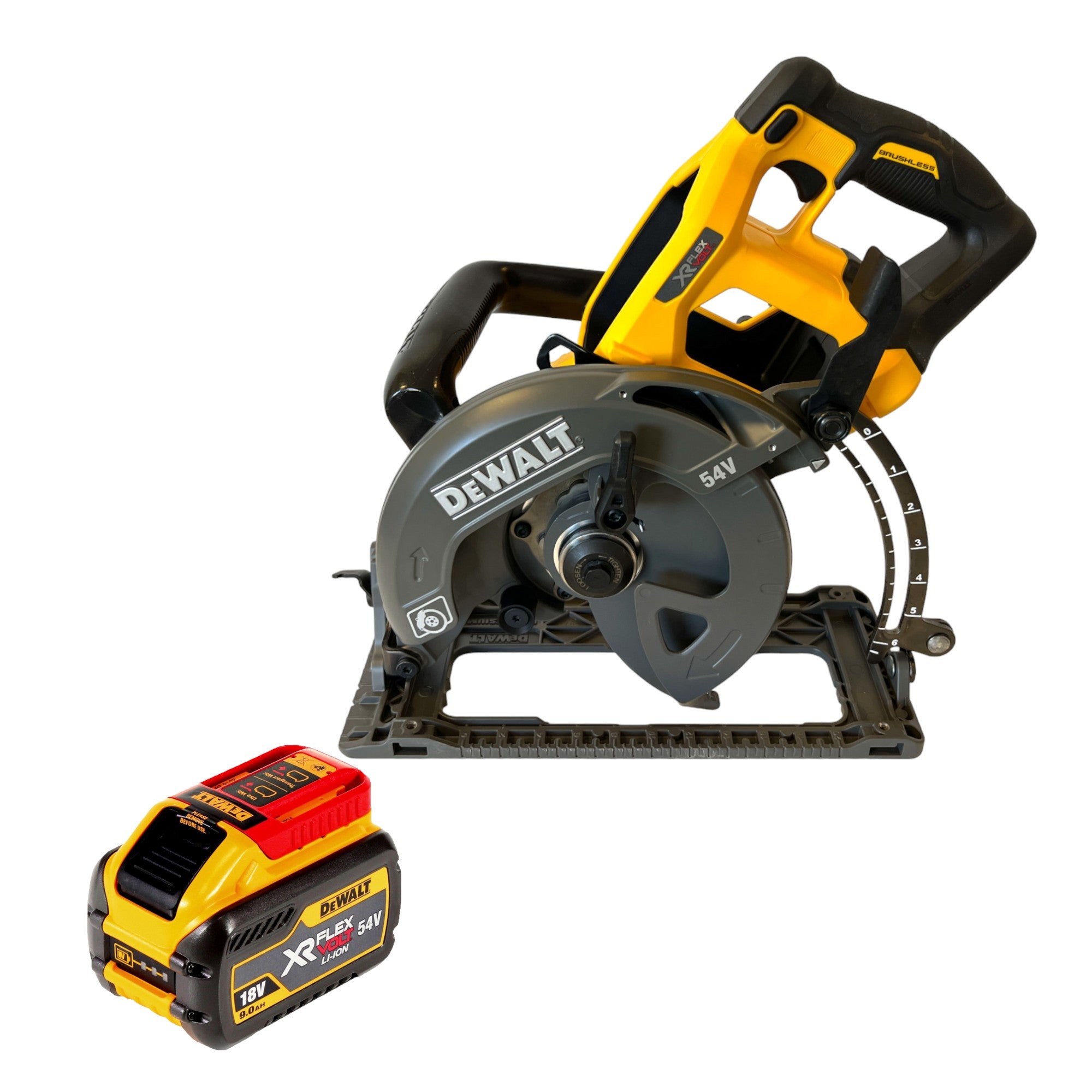 DeWalt DCS 577 N Akku Handkreissaege 54 V FlexVolt 190 mm Brushless 1x Akku 9 0 Ah ohne Ladegeraet 0 - toolbrothers