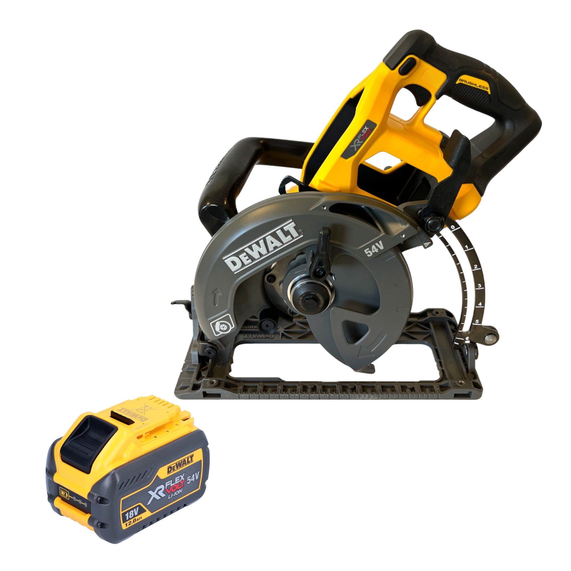 DeWalt DCS 577 N Akku Handkreissaege 54 V FlexVolt 190 mm Brushless 1x Akku 12 0 Ah ohne Ladegeraet 0 - toolbrothers