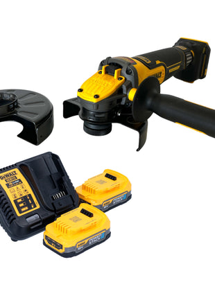 Akumulatorowa szlifierka kątowa DeWalt DCG 416 VS E2 18 V 125 mm bezszczotkowa + 2x akumulator PowerStack 1,7 Ah + ładowarka