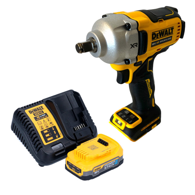 Clé à chocs sans fil DeWalt DCF 891 E1 18 V 1084 Nm 1/2" sans balai + 1x batterie Powerstack 1,7 Ah + chargeur
