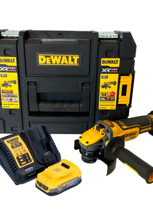 DeWalt DCG 409 E1T Akku Winkelschleifer 18 V 125 mm Brushless + 1x Powerstack Akku 1,7 Ah + Ladegerät + TSTAK