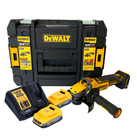 DeWalt DCG 409 E2T Meuleuse d'angle sans fil 18 V 125 mm Brushless + 2x Powerstack batterie 1,7 Ah + chargeur + TSTAK