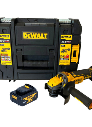 Amoladora angular a batería DeWalt DCG 409 NT 18 V 125 mm sin escobillas + 1x batería 4,0 Ah + TSTAK - sin cargador