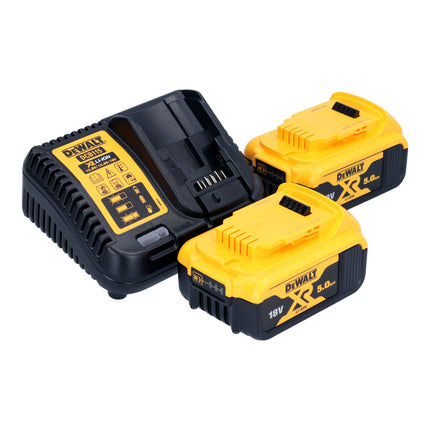 Amoladora angular a batería DeWalt DCG 409 P2T 18 V 125 mm sin escobillas + 2x baterías 5,0 Ah + cargador + TSTAK