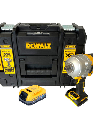 Llave de impacto a batería DeWalt DCF 961 NT 18 V 1632 Nm 1/2" sin escobillas + 1x batería Powerstack 1,7 Ah + TSTAK - sin cargador