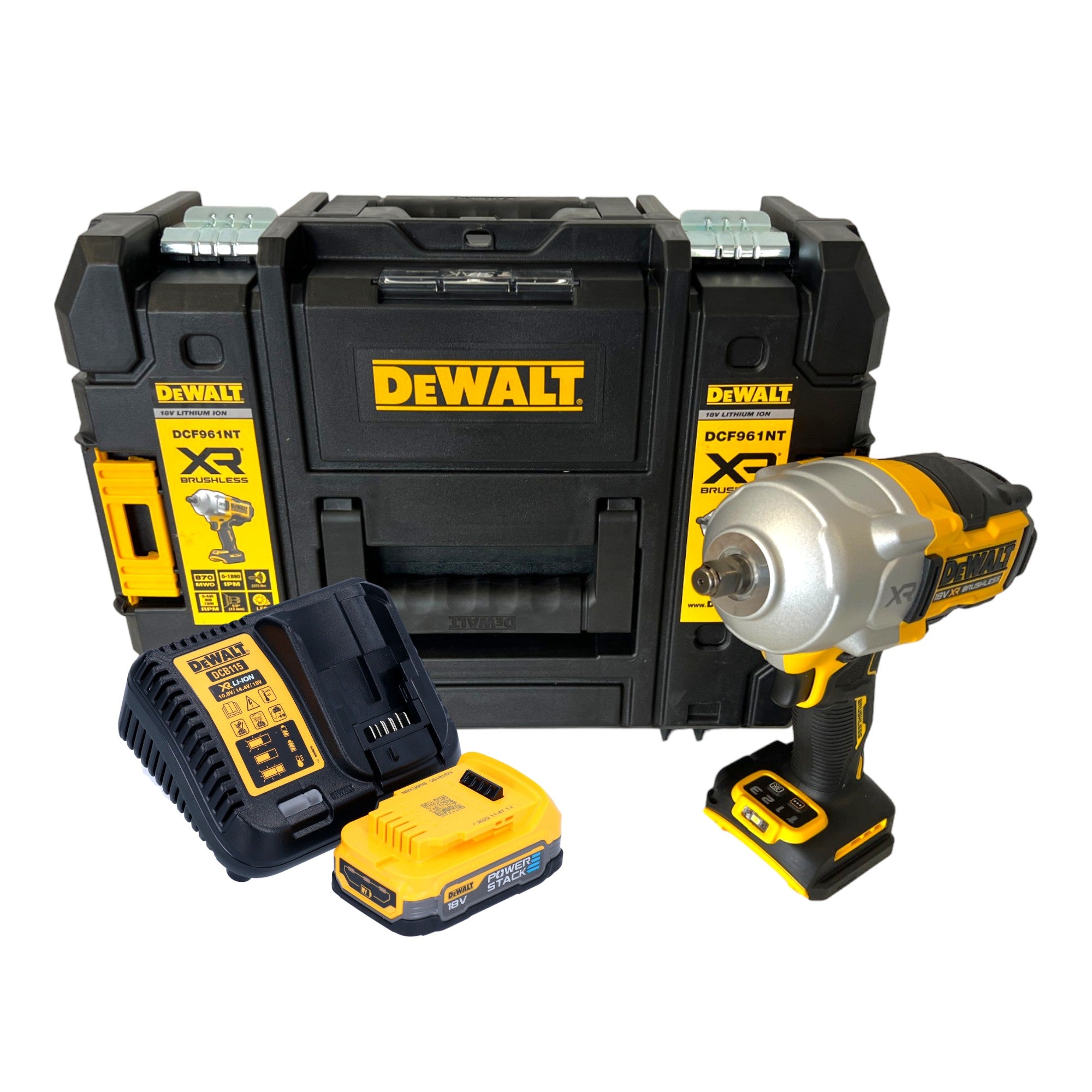 DeWalt DCF 961 E1T Akku Schlagschrauber 18 V 1632 Nm 1 2 Brushless 1x Powerstack Akku 1 7 Ah Ladegeraet TSTAK 0 - toolbrothers