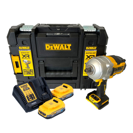 DeWalt DCF 961 E2T Akku Schlagschrauber 18 V 1632 Nm 1/2" Brushless + 2x Powerstack Akku 1,7 Ah + Ladegerät + TSTAK