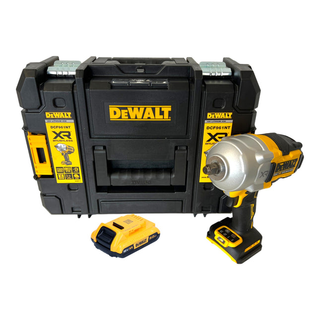 DeWalt DCF 961 NT cordless impact wrench 18 V 1632 Nm 1/2" brushless + 1x rechargeable battery 2.0 Ah + TSTAK - without charger