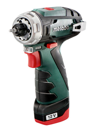 Metabo Powermaxx BS Basic Set taladro atornillador inalámbrico 12 V 34 Nm (600080710) + 2 baterías 2,0 Ah + cargador + set de accesorios 41 piezas + maletín